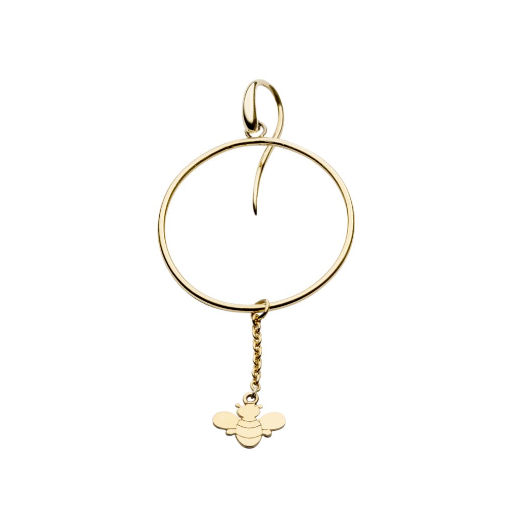 orecchino cerchio con catenella oro x - pianeta - giornalismo di moda